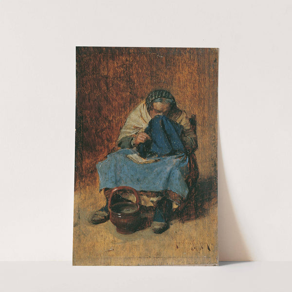 Alte Venezianerin, sich schneuzend (1874) by August von Pettenkofen