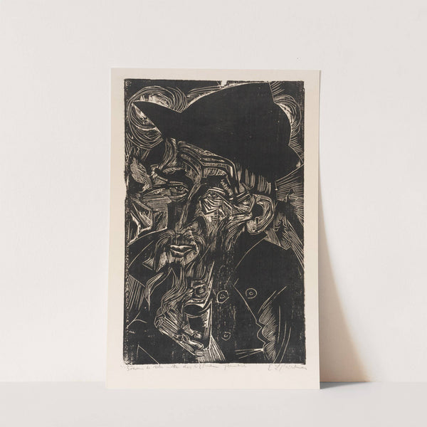 Alter bärtiger Älpler in schwarzem Hut (Kaspar Cadiepolt) (1919) by Ernst Ludwig Kirchner