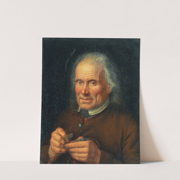 Alter Bauer, sein Pfeifchen stopfend by Johann Baptist Höchle