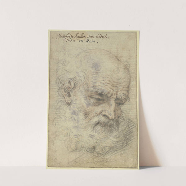 Alter kahlköpfiger bärtiger Mann, nach rechts niederblickend by Sir Godfrey Kneller