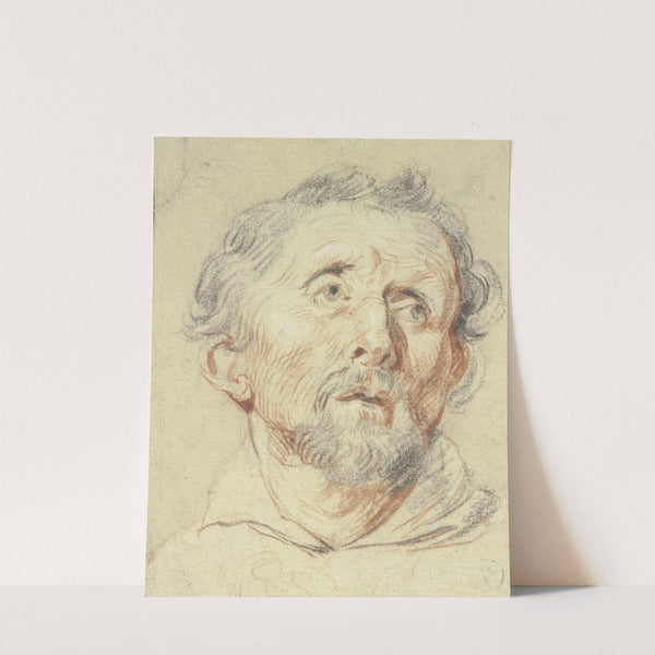 Alter Mann von vorne, in die Höhe blickend by Jacob Jordaens