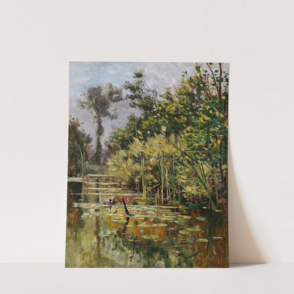 Altwasser mit Enten - Herbst by Karl Hagemeister