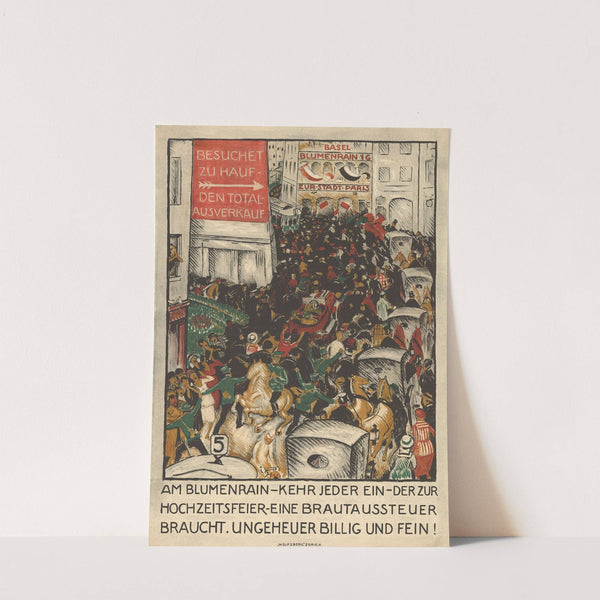 Am Blumenrain – kehr jeder ein – der zur Hochzeitsfeier – eine Brautaussteuer braucht. Ungeheuer billig und fein! (1921) by Burkhard Mangold