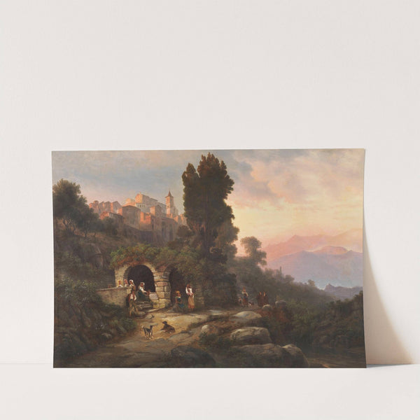 Am Brunnen in Olevano Romano by Heinrich Jaeckel