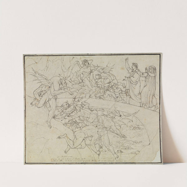 Am Pechsee der Krämer, der Ratsherr von Lucca (Dante Inferno, Canto 21, V 34) 2 by Joseph Anton Koch