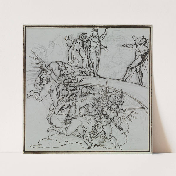 Am Pechsee der Krämer, der Ratsherr von Lucca (Dante Inferno, Canto 21, V 34) by Joseph Anton Koch