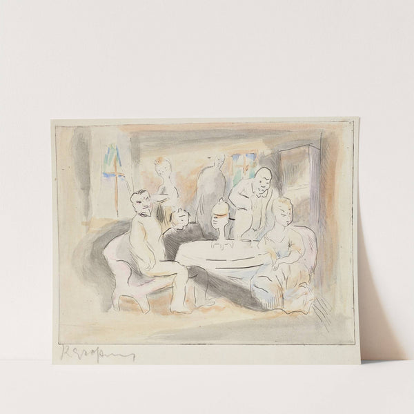 Am runden Tisch (1918) by Rudolf Grossmann