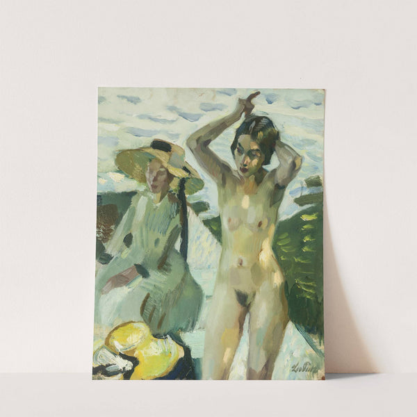 Am Ufer IV (Malmodell Toni Hasch und ihre Schwester Mina in Hartmannsberg) by Leo Putz
