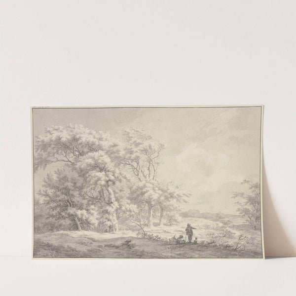 Am Waldesrand zwei ruhende Bauern bei einem Hühnerkorb by Franciscus Andreas Milatz