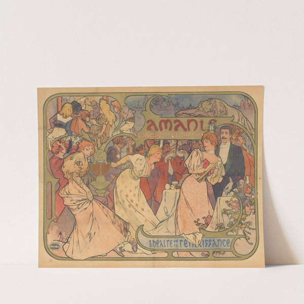 Amants, comédie de M. Donnay. Théatre de la Renaissance (1895) by Alphonse Mucha