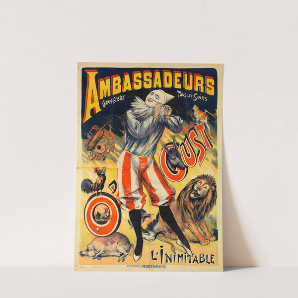 Ambassadeurs Champs-Elysees Tous Les Soirs O’ Gust L’inimitable (1888) by Imp. Charles Lévy