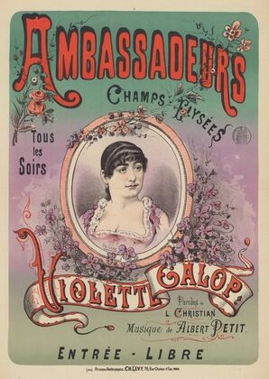 Ambassadeurs, Champs-Elysées. Tous les soirs. Violette Galop (1888)