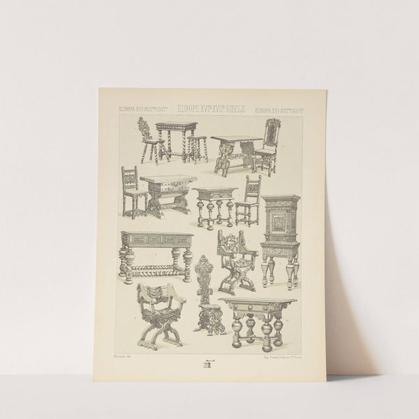 Ameublement civil – tables et sieges (1876-1888) by Auguste Racinet