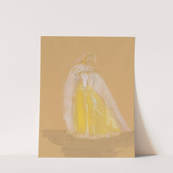 Amphitryon – maquette de costume – robe jaune, cape blanche (1947) by Christian Bérard