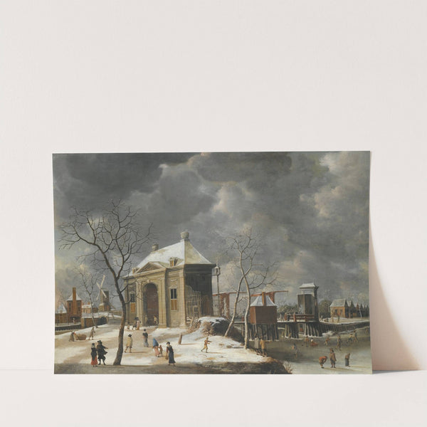 Amsterdam, A View Of The Heiligewegspoort From The North-West, With Skaters On A Frozen Canal by Jan Abrahamsz Beerstraaten
