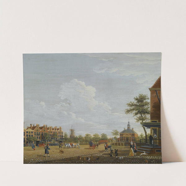 Amsterdam, A View Of The Weesperplein With The Weesperpoort, The Corn Mill 'het Fortuyn' On The Fortification Weesp In The Background by Isaac Ouwater