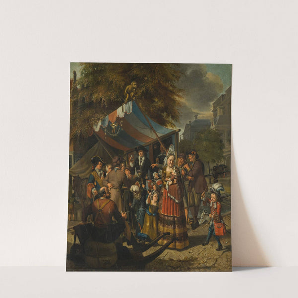 Amsterdams stadstafereel met kwakzalver (1696) by Matthijs Naiveu