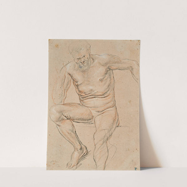 An academy of a male nude seated by Jacob Jordaens