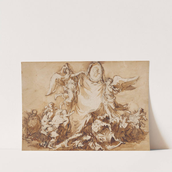 An Allegory of the Arts Vanquishing Time, Surmounted by a Medallion Portrait of King Stanislaw August of Poland as Patron of the Arts by André Jean Lebrun