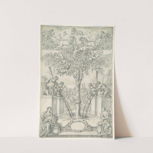 An Allegory of the Union of the House of Orange and the Wittelsbach Family (Design for a Title Page of a Thesis) by Jonas Umbach