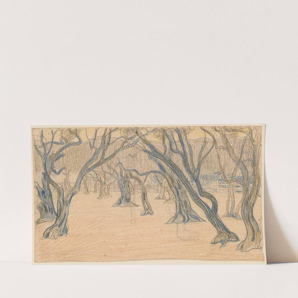An alley of leafless trees (after 1900) by Jan Rembowski