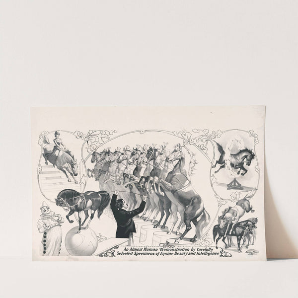 An almost human demonstration by carefully selected specimen of equine beauty and intelligence (1900) by Russell, Morgan & Co.