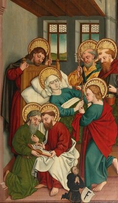 An altarwing with the Death of the Virgin