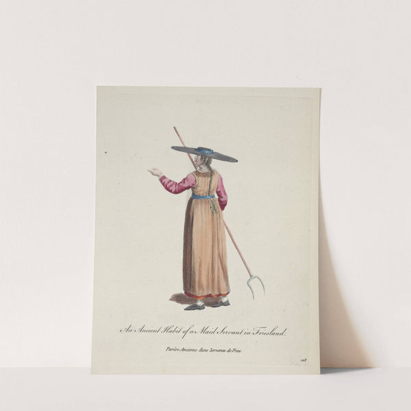 An ancient habit of a maid servant in Friesland. Parûre ancienne d’une servante de Frise. (1757-1772) by Charles Grignion