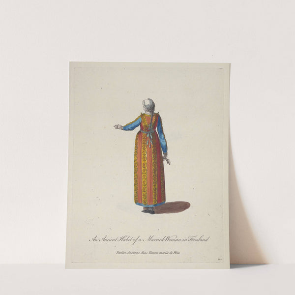 An ancient habit of a married woman in Friesland. Parûre ancienne d’une femme mariée de Frise (1757-1772) by Charles Grignion