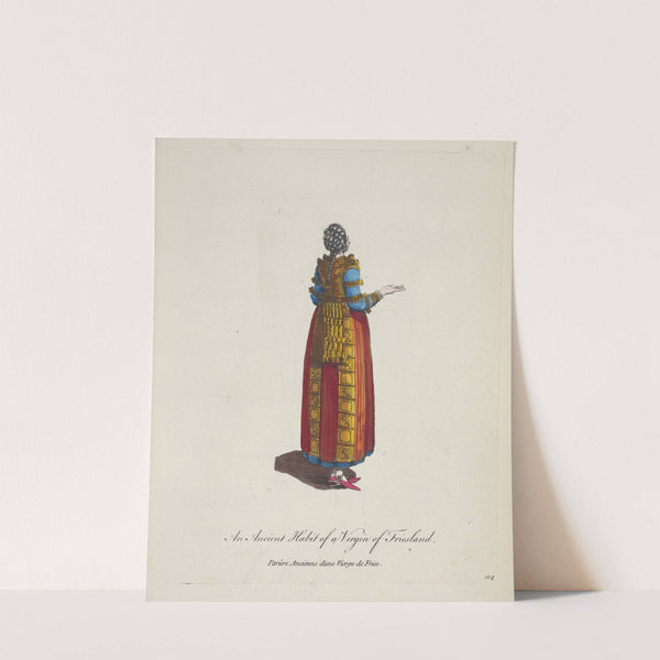 An ancient habit of a virgin of Friesland. Parûre ancienne d’une vierge de Frise. (1757-1772) by Charles Grignion