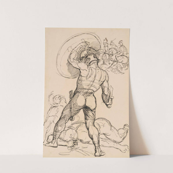 An Ancient Roman Warrior in Battle by Hippolyte Lalaisse