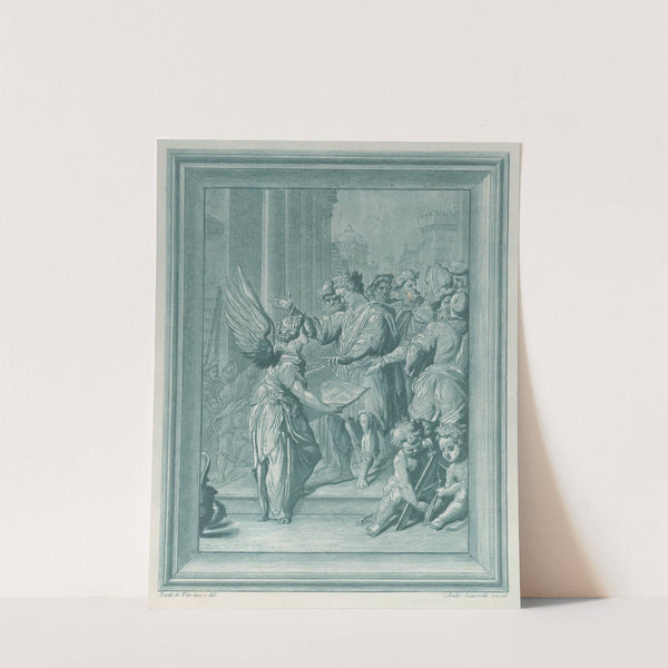 An angel directing the construction of a building (1750–70) by Andrea Scacciati