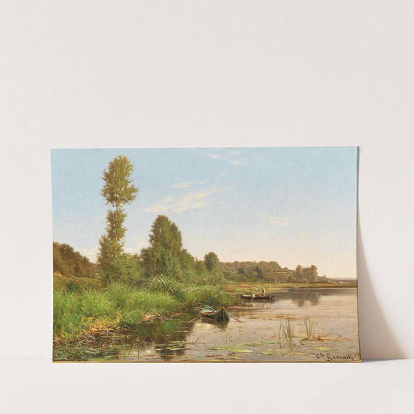 An Angler by the River by Charles-Jean Georget