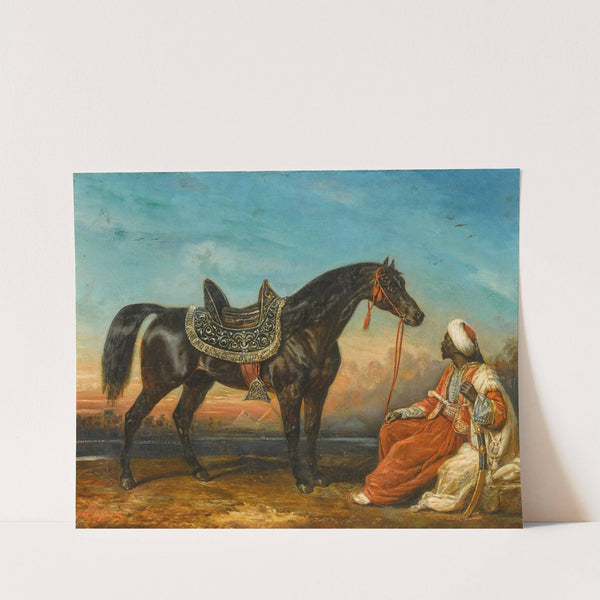 An Arabian Stallion and his Groom, Egypt by François-Gabriel-Guillaume Lépaulle