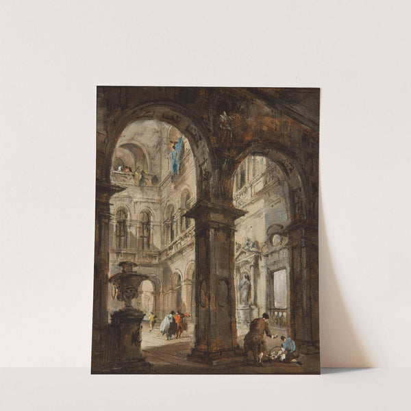 An architectural capriccio by Francesco Guardi