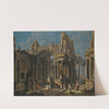 An Architectural Capriccio With A Statue Of Hercules And Figures In Classical Costume by Pietro Capelli