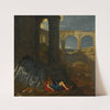 An Architectural Capriccio With Ancient Ruins, A Triumphal Arch And A Haut-Relief Sculpture, With The Story Of Mercury And Argus by Jean Lemaire