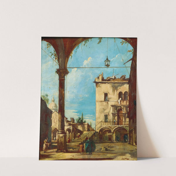 An Architectural Capriccio with Figures by Giuseppe Bernardino Bison