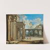An architectural capriccio with figures by Johann Oswald Harms