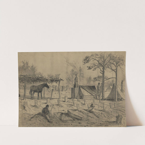 An army graveyard. Winter camp near Stoneman's Switch, Falmouth, Va. by Edwin Forbes