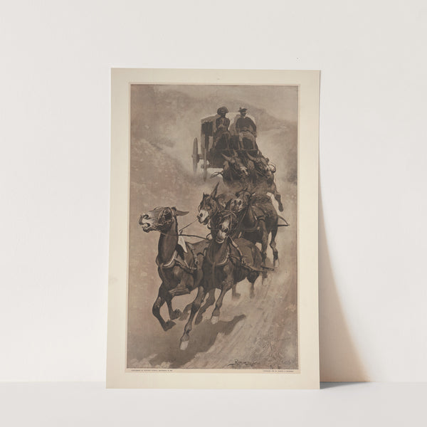 An Army Mail Ambulance–A ‘Busted’ Brake and a Down Grade (1890) by Frederic Remington