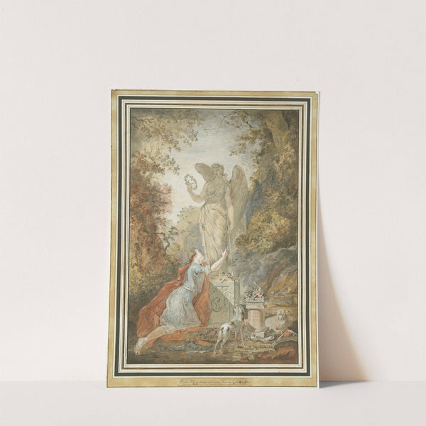 An Artist Adoring a Statue of Virtue (1783) by Claude Hoin