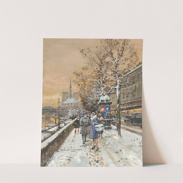 An assignation along the Seine by Eugène Galien-Laloue