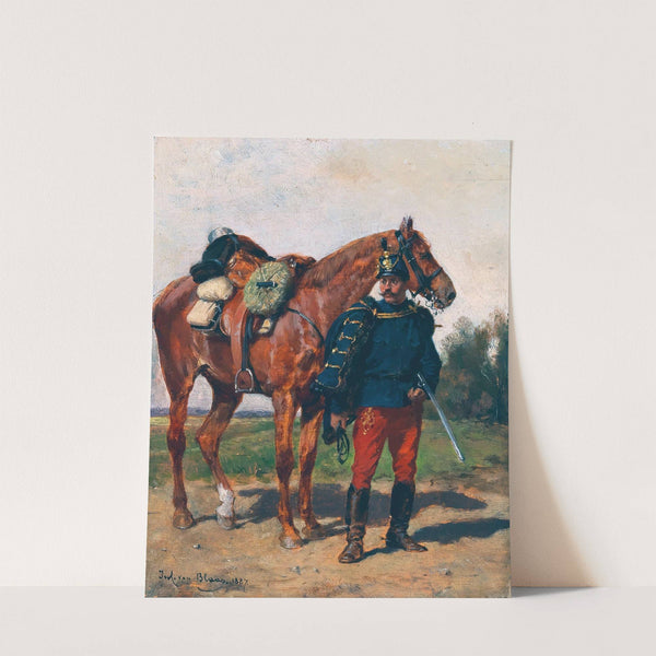 An Austrian Hussar and His Horse (1887) by Julius von Blaas