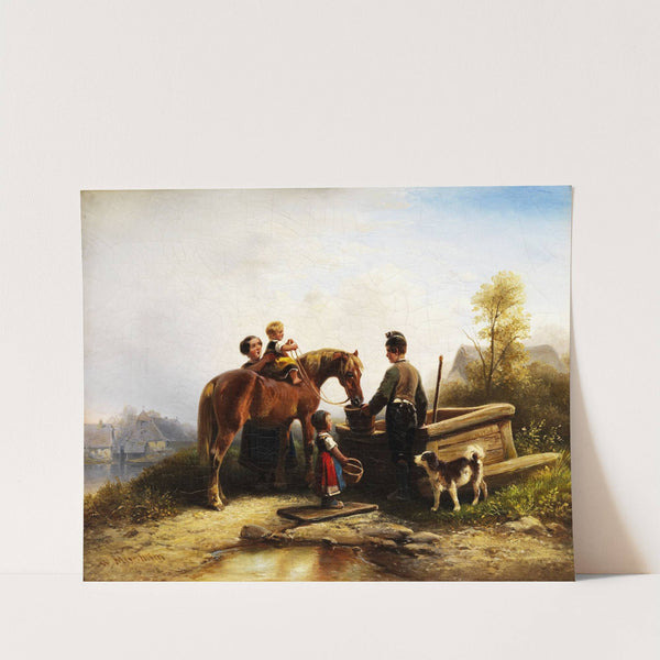 An der Tränke by Wilhelm Alexander Meyerheim