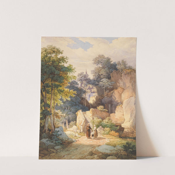 An der Treppe zur Wallfahrtskirche St. Magdalena auf der Biber bei Brannenburg by Friedrich Würthle