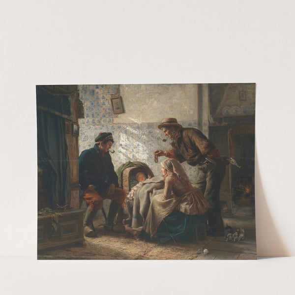 An der Wiege by Carl Wilhelm Hübner