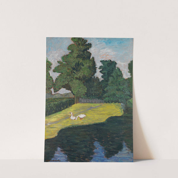 An der Wümme mit Gänsen by Otto Modersohn