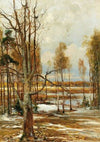 An early spring landscape with a beech tree in the foreground