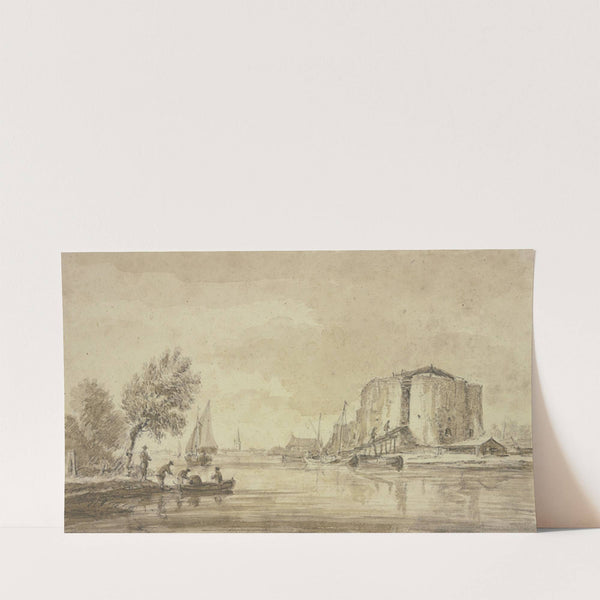 An einem Flusse ein Kalkofen, in welchen eine Pritsche führt by Hendrik Spilman